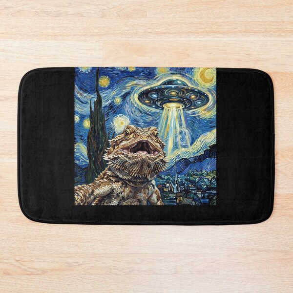 Item preview, Bearded Dragon Starry Night UFO Van Gogh Art Animal Selfie Lover designed and sold by Kimberley King Art King Art.