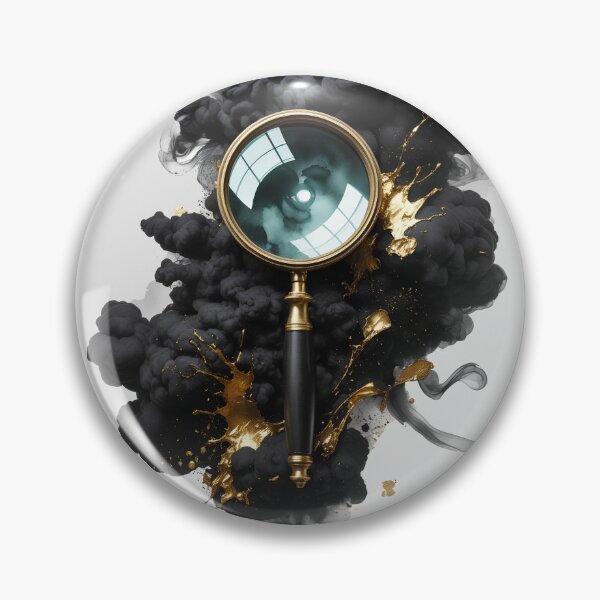 Item preview, Luxury Golden Magnifying Glass | Black Gold Watercolor Detective Art designed and sold by Biedroneczka.
