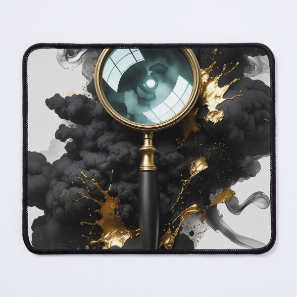Item preview, Luxury Golden Magnifying Glass | Black Gold Watercolor Detective Art designed and sold by Biedroneczka.