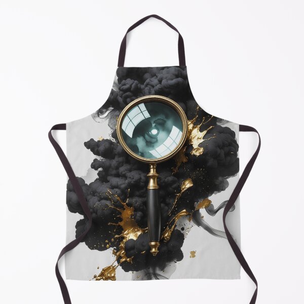 Item preview, Luxury Golden Magnifying Glass | Black Gold Watercolor Detective Art designed and sold by Biedroneczka.