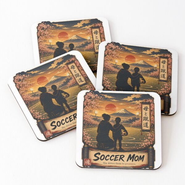 Item preview, Soccer Mom Japanese Ukiyo-e Mother Daughter Gift Soccer Sticker Art designed and sold by Locker39.
