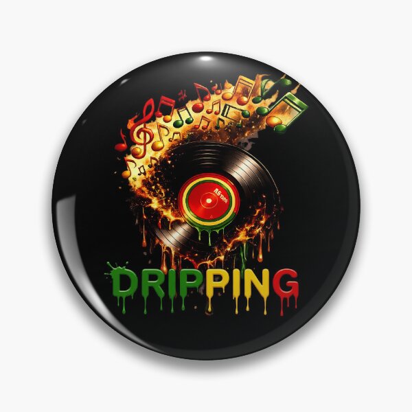 Item preview, Melting Vinyl Record with Fiery Music Notes designed and sold by digitalbob60.