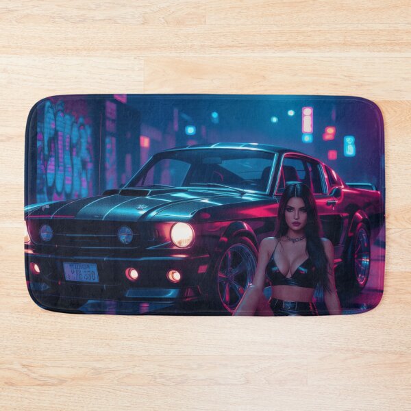 Item preview, Ford Shelby with beautiful woman on wet road - Cyberpunk style designed and sold by Salimgor Hangaround Music.
