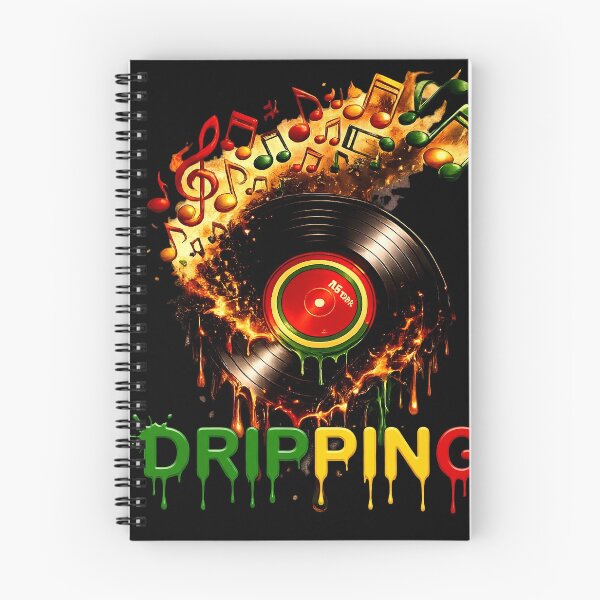 Item preview, Melting Vinyl Record with Fiery Music Notes designed and sold by digitalbob60.