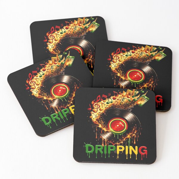 Item preview, Melting Vinyl Record with Fiery Music Notes designed and sold by digitalbob60.
