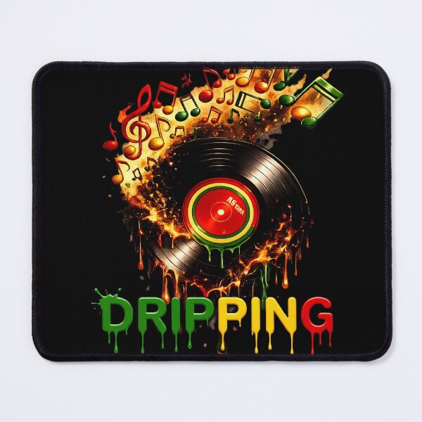 Item preview, Melting Vinyl Record with Fiery Music Notes designed and sold by digitalbob60.