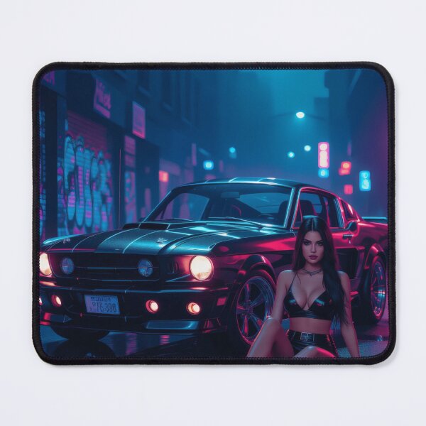Item preview, Ford Shelby with beautiful woman on wet road - Cyberpunk style designed and sold by Salimgor Hangaround Music.