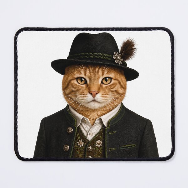 Item preview, Black Forest tomcat in traditional costume designed and sold by filou designs.