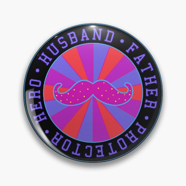 Item preview, Husband Father Protector Hero Retro Mustache Emblem Gift designed and sold by creativerooney.