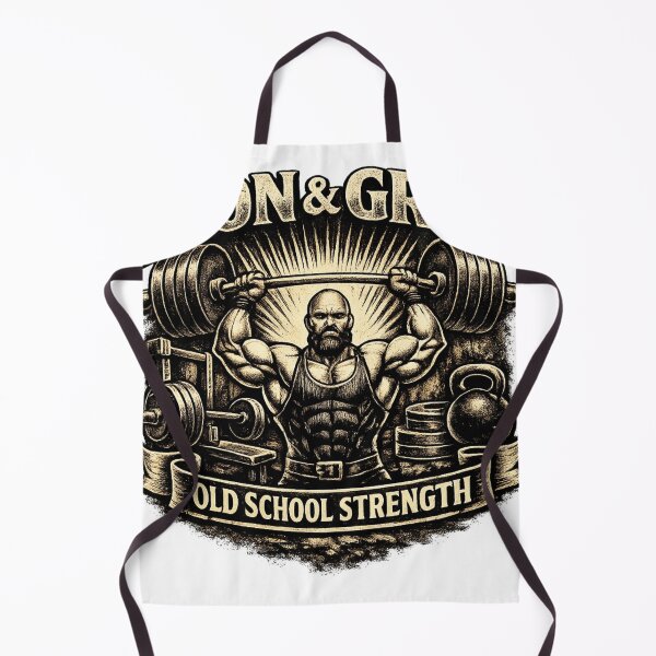 Item preview, Vintage Strongman Iron & Grit Gym Motivation designed and sold by PixelStyle Studio.