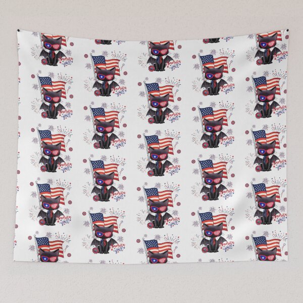 Item preview, Patriotic Black Cat 4th of July America Y'all Fireworks designed and sold by poonzapoon.
