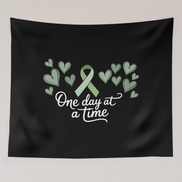 Item preview, Liver Cancer Awareness One Day At A Time Green Ribbon designed and sold by SapfireStuArt.