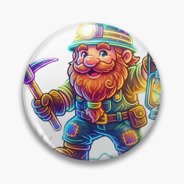 Item preview, Cute dwarf miner with pickaxe and lantern designed and sold by NeonTraum.