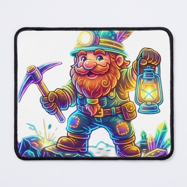 Item preview, Cute dwarf miner with pickaxe and lantern designed and sold by NeonTraum.
