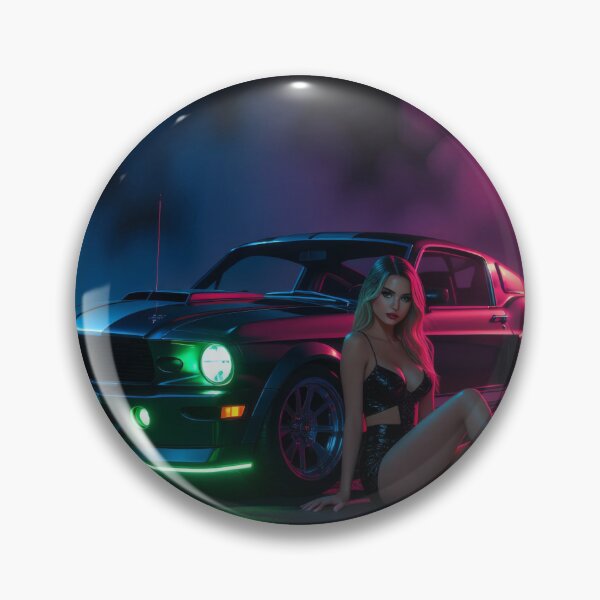 Item preview, Ford Shelby with beautiful woman on wet road - neon lights designed and sold by Salimgor Hangaround Music.
