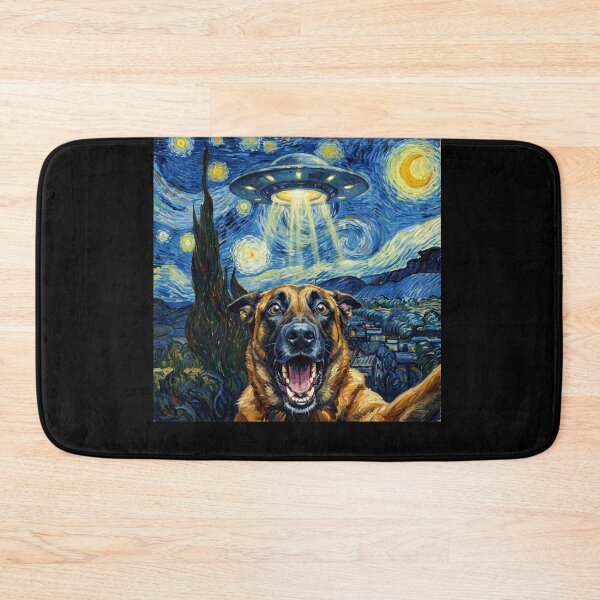 Item preview, Belgian Malinois Starry Night UFO Van Gogh Art Dog Selfie Lover designed and sold by Kimberley King Art  King Art.