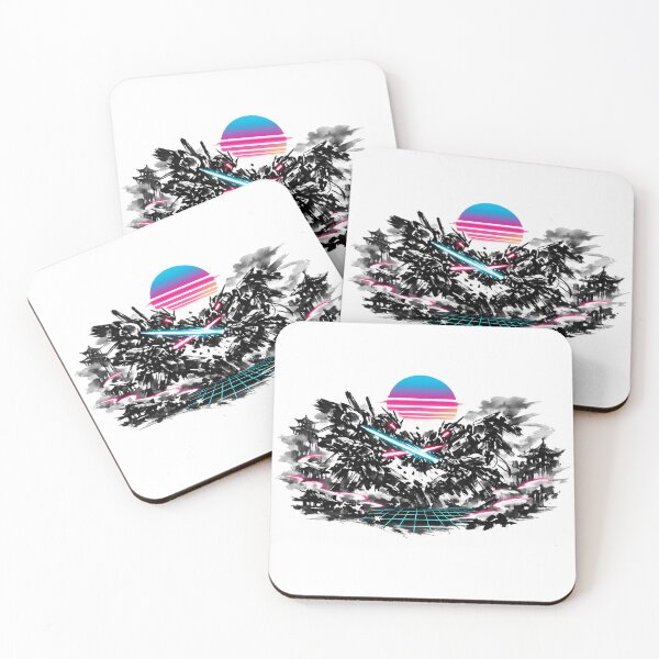 Item preview, Synthwave Mecha Duel Sumi-e designed and sold by KungPowUnicorn.