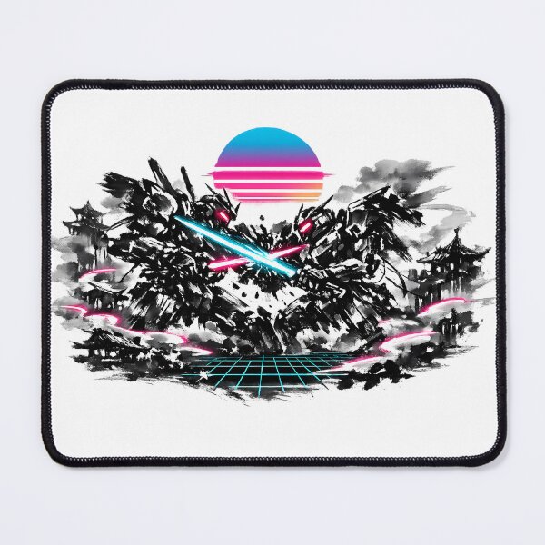 Item preview, Synthwave Mecha Duel Sumi-e designed and sold by KungPowUnicorn.
