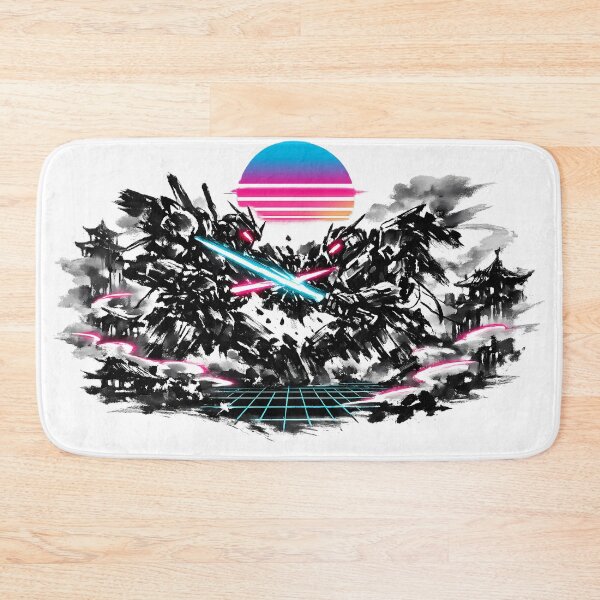 Item preview, Synthwave Mecha Duel Sumi-e designed and sold by KungPowUnicorn.