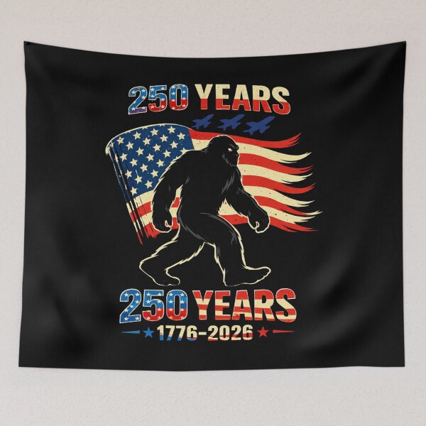 Item preview, Retro Vintage 4th of July Bigfoot American Flag Sasquatch designed and sold by PixelMarrero.