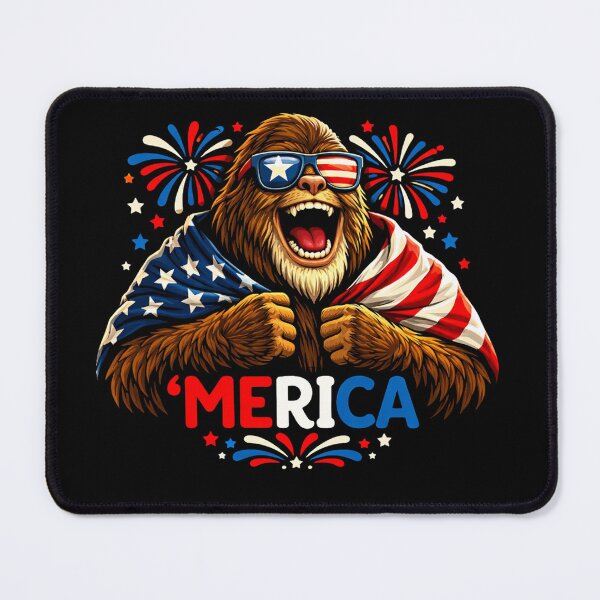 Item preview, Retro Vintage 4th of July Bigfoot American Flag Sasquatch designed and sold by PixelMarrero.