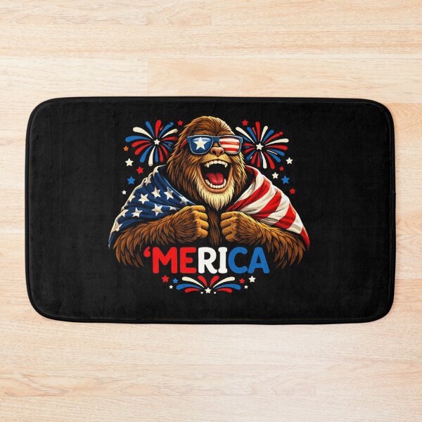 Item preview, Retro Vintage 4th of July Bigfoot American Flag Sasquatch designed and sold by PixelMarrero.