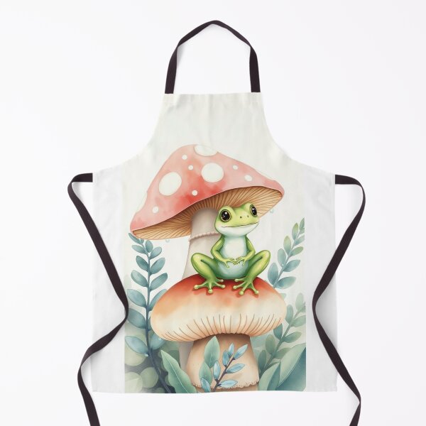 Item preview, Cute Watercolor Frog Sheltered by Mushrooms designed and sold by Jade Ado.