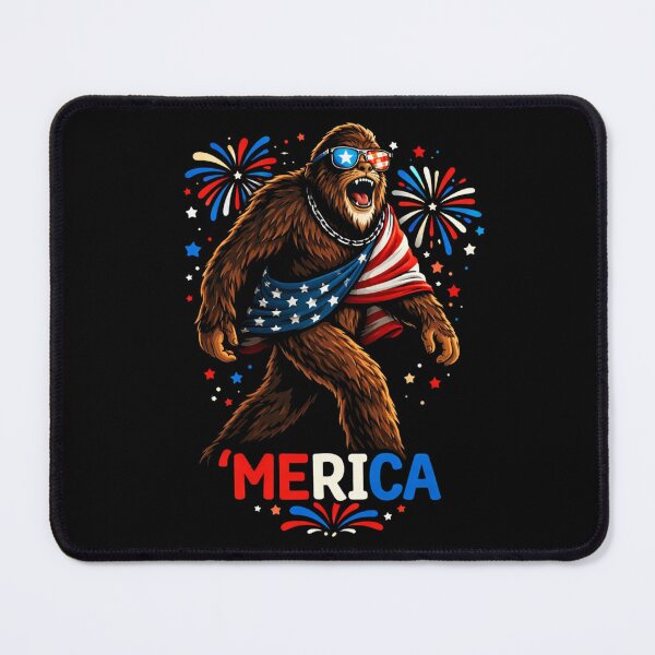 Item preview, Retro Vintage 4th of July Bigfoot American Flag Sasquatch designed and sold by PixelMarrero.