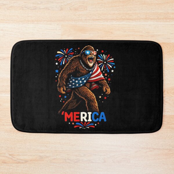 Item preview, Retro Vintage 4th of July Bigfoot American Flag Sasquatch designed and sold by PixelMarrero.