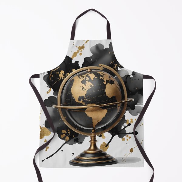 Item preview, Luxury Golden Globe | Black Gold Watercolor Travel and Knowledge Art designed and sold by Biedroneczka.
