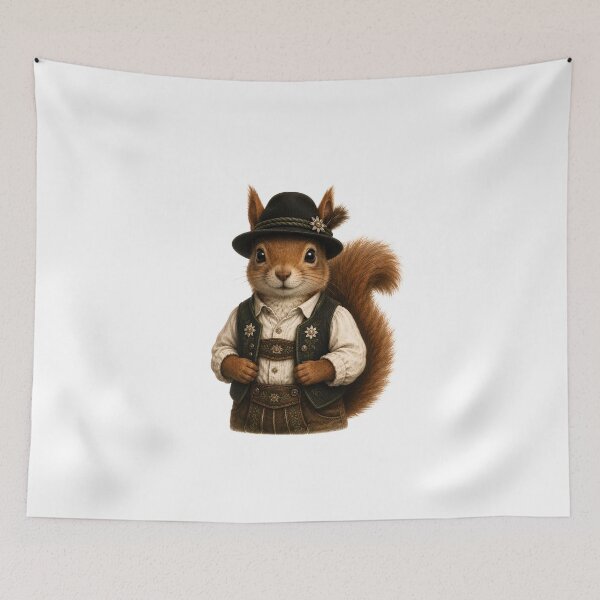 Item preview, Black Forest squirrel in men's attire designed and sold by filou designs.
