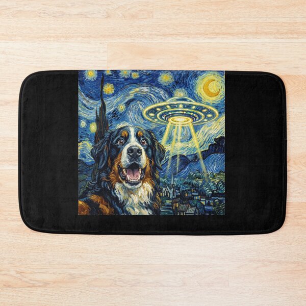 Item preview, Bernese Mountain Dog Starry Night UFO Van Gogh Art Dog Selfie Lover designed and sold by Kimberley King Art  King Art.