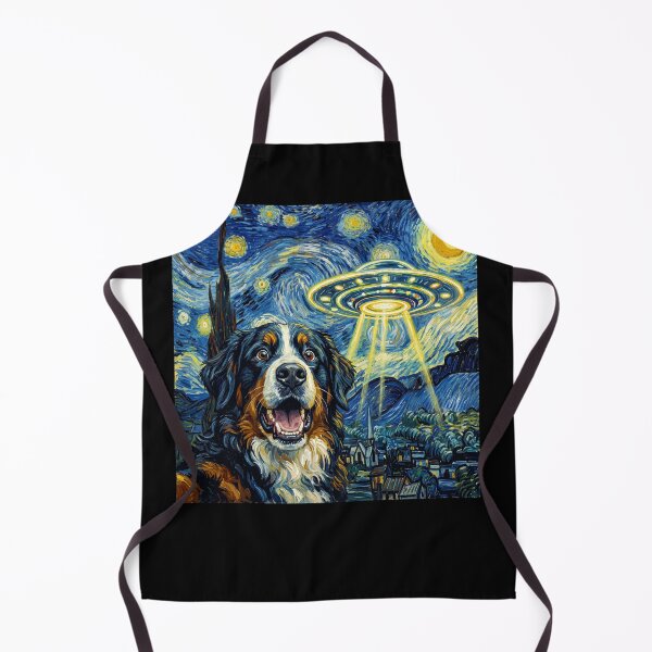 Item preview, Bernese Mountain Dog Starry Night UFO Van Gogh Art Dog Selfie Lover designed and sold by Kimberley King Art  King Art.