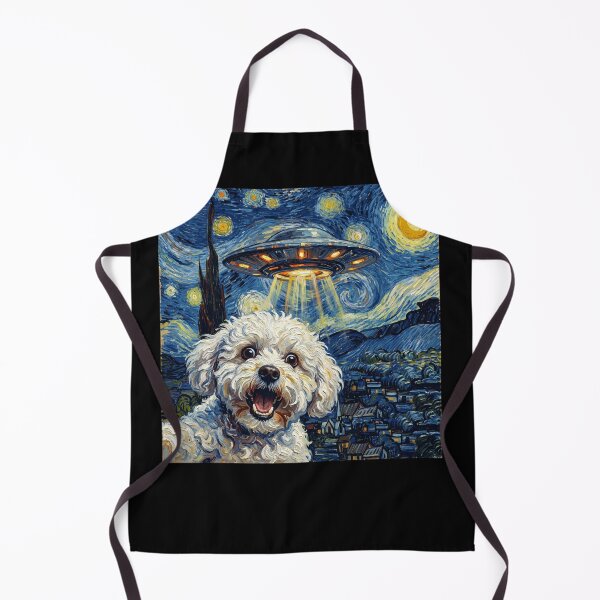 Item preview, Bichon Frise Starry Night UFO Van Gogh Art Dog Selfie Lover designed and sold by Kimberley King Art  King Art.