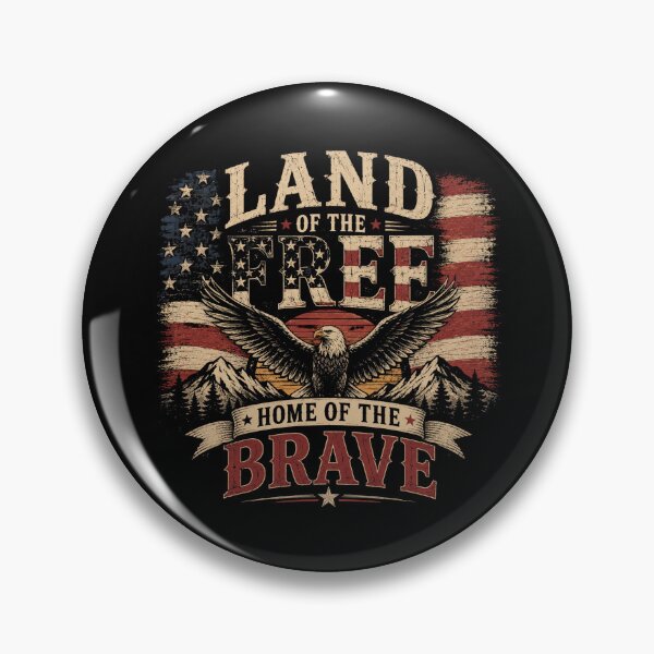 Item preview, Land of the Free Home of the Brave Vintage Patriotic Eagle USA designed and sold by RJACreative.