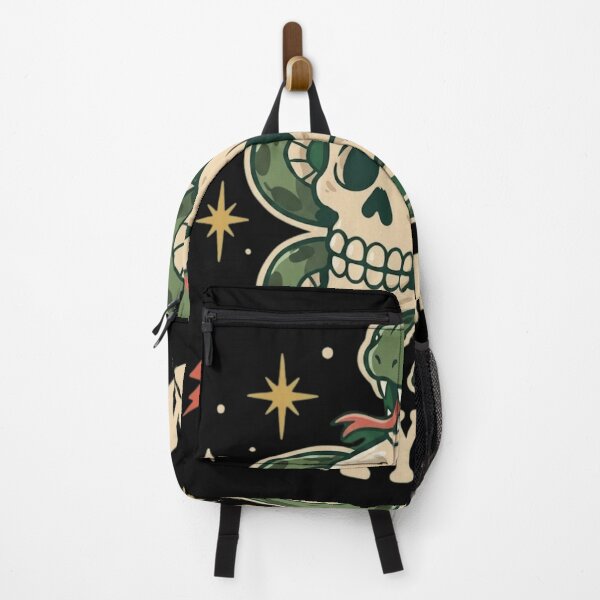 Item preview, Retro Snake and Skull Mayhem - Vintage Tattoo Style Art designed and sold by haitrieuic96.