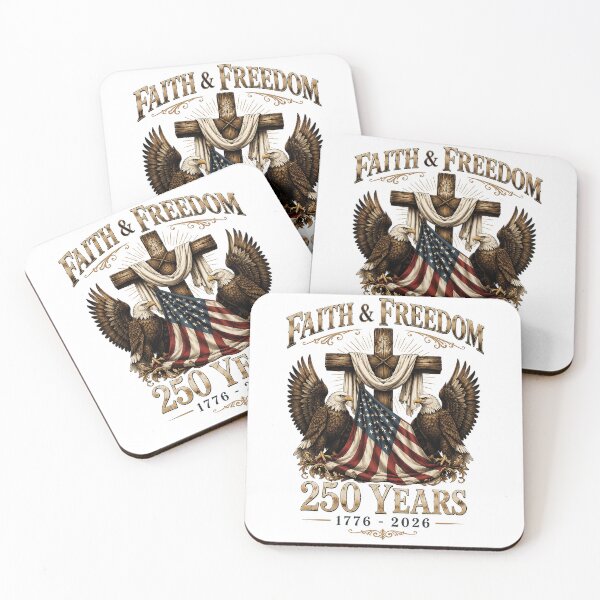 Item preview, Faith & Freedom 250 Years Patriotic Christian Cross Eagle designed and sold by OlakunleOloroz.
