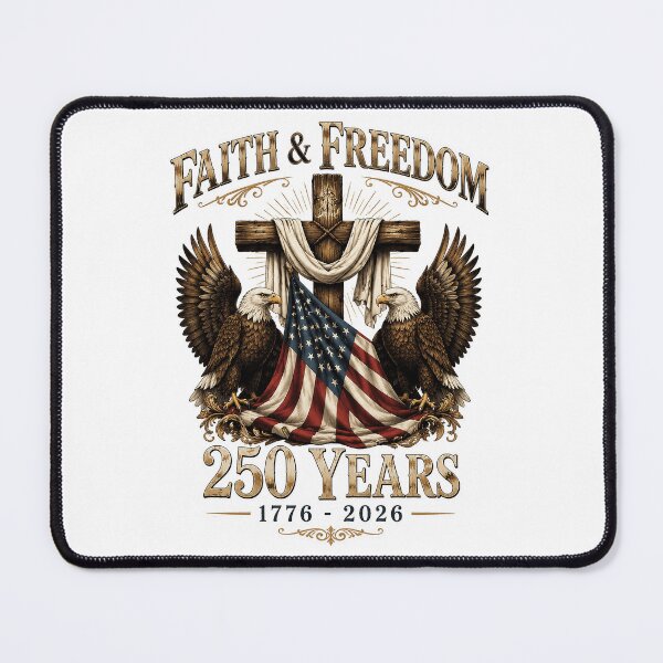 Item preview, Faith & Freedom 250 Years Patriotic Christian Cross Eagle designed and sold by OlakunleOloroz.