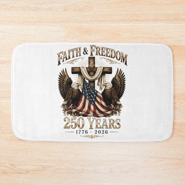 Item preview, Faith & Freedom 250 Years Patriotic Christian Cross Eagle designed and sold by OlakunleOloroz.