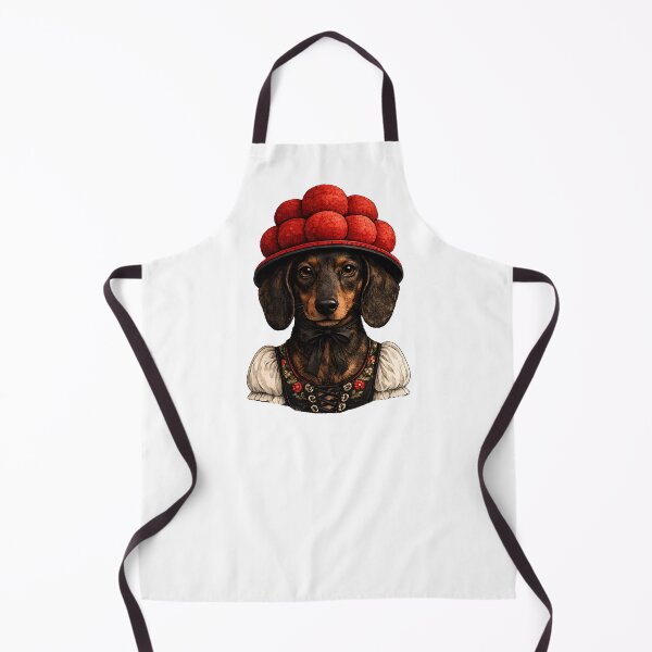 Item preview, Black Forest Dachshund lady with Bollenhut hat designed and sold by filou designs.