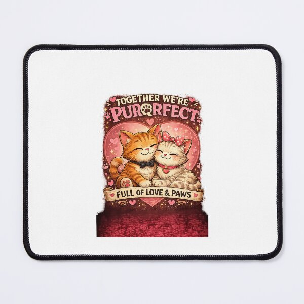 Item preview, Together We're Purrfect | Cute Cat Couple Love Design designed and sold by ArjunDev1994.