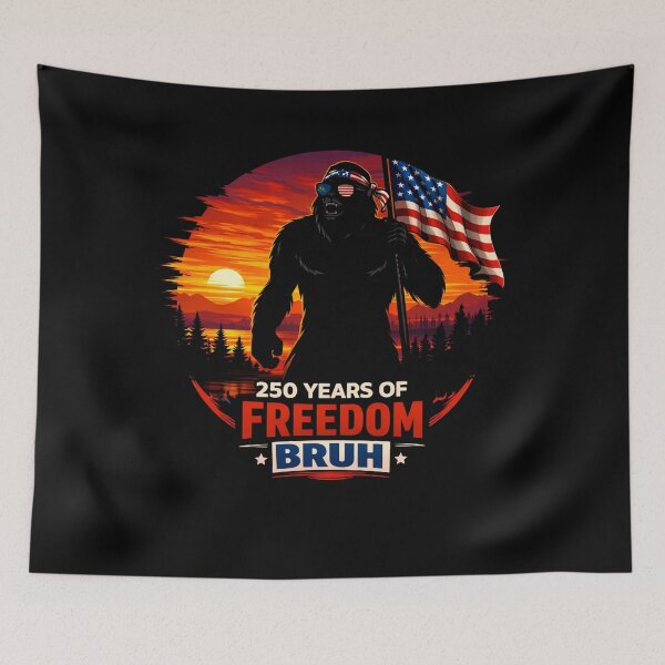 Item preview, Retro Vintage 4th of July Bigfoot American Flag Sasquatch designed and sold by PixelMarrero.