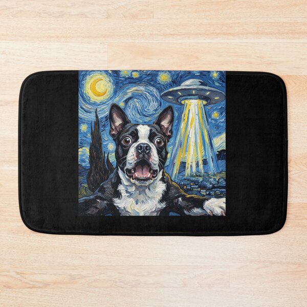 Item preview, Boston Terrier Starry Night UFO Van Gogh Art Dog Selfie Lover designed and sold by Kimberley King Art  King Art.
