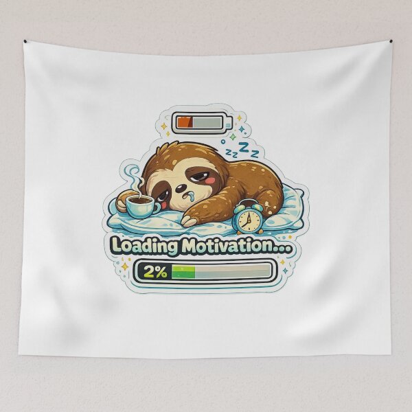 Item preview, Loading Motivation 2% Sleepy Sloth Meme Sticker designed and sold by DealHunterx.