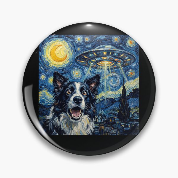 Item preview, Border Collie Starry Night UFO Van Gogh Art Dog Selfie Lover designed and sold by Kimberley King Art  King Art.