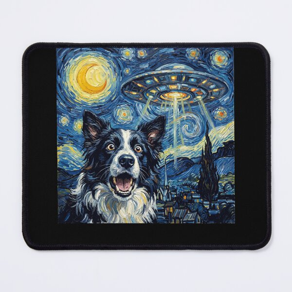Item preview, Border Collie Starry Night UFO Van Gogh Art Dog Selfie Lover designed and sold by Kimberley King Art  King Art.