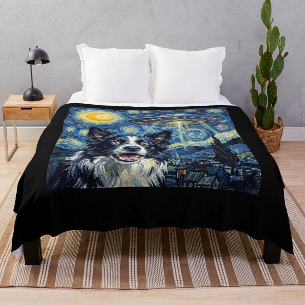Item preview, Border Collie Starry Night UFO Van Gogh Art Dog Selfie Lover designed and sold by Kimberley King Art King Art.