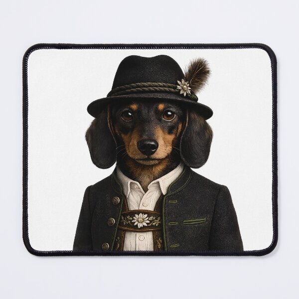 Item preview, Black Forest Dachshund in men's traditional dress designed and sold by filou designs.