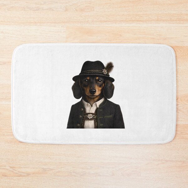 Item preview, Black Forest Dachshund in men's traditional dress designed and sold by filou designs.