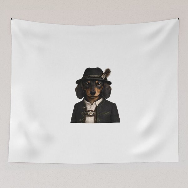 Item preview, Black Forest Dachshund in men's traditional dress designed and sold by filou designs.
